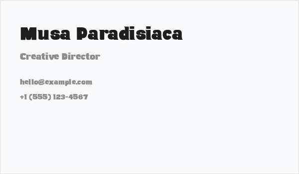Musa Paradisiaca Business Card
