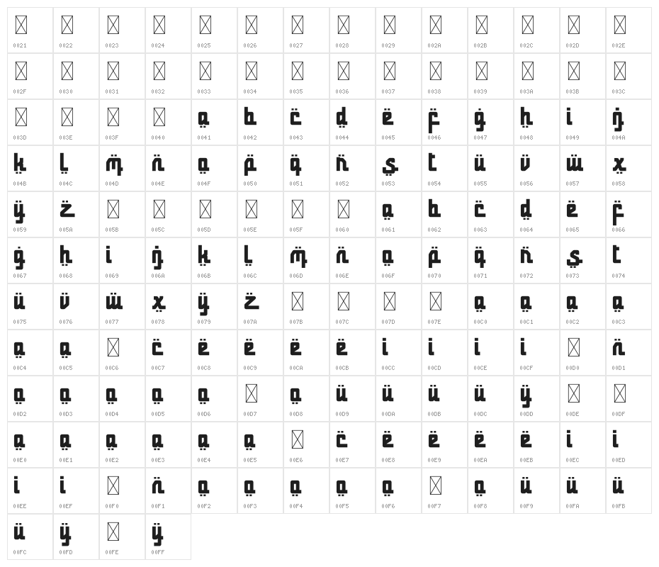 Muscat Free Personal Used Character Map