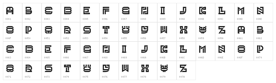 Museum Book Regular Character Map