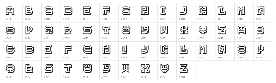 Museum Hollow Regular Character Map