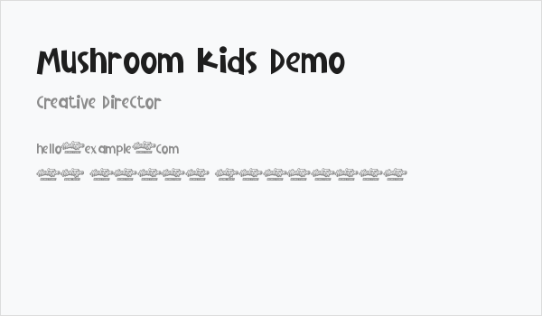 Mushroom Kids Demo Business Card