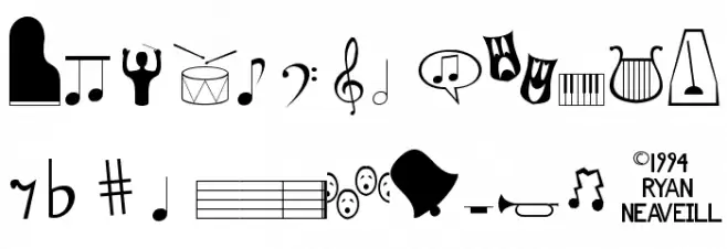 Music Fun Шрифта ВЕРХНИЙ