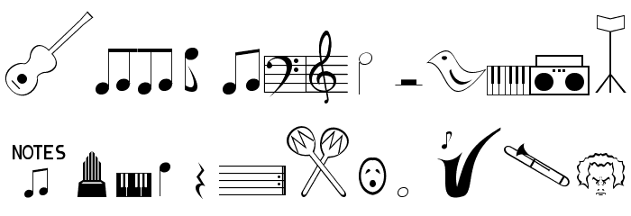 Music Fun Font LOWERCASE