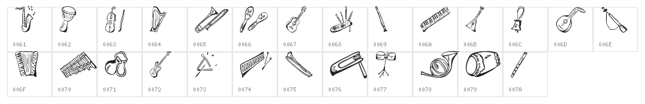 Music-for-a-While Character Map