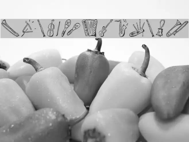 Music-for-a-While Font examples