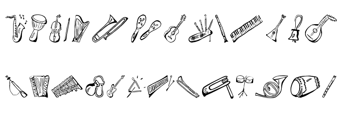 Music-for-a-While Font LOWERCASE