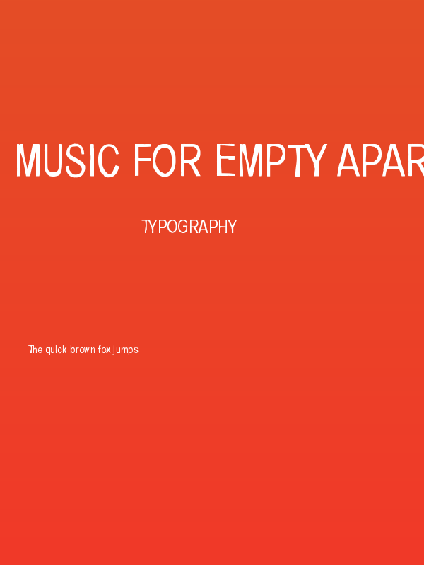 Music for empty apartments Poster