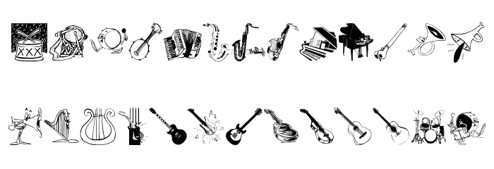 MusicInstruments Font LOWERCASE