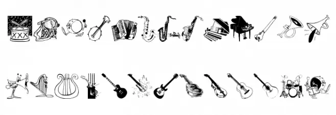MusicInstruments Caratteri MINUSCOLO