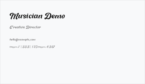 Musician Demo Business Card