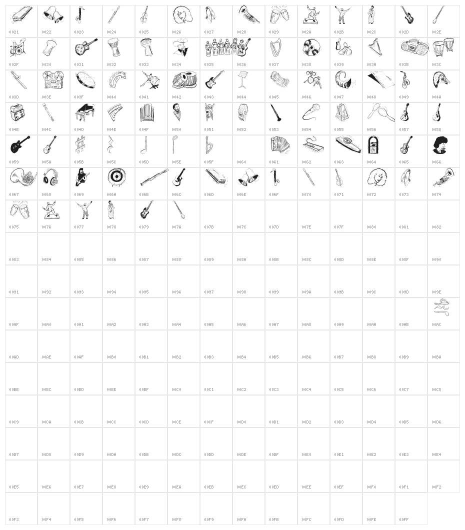 Musicus Character Map