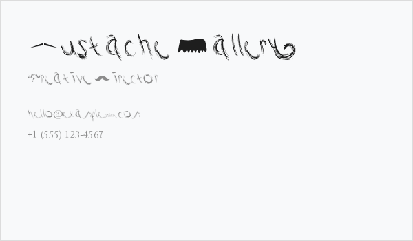 Mustache Gallery Business Card