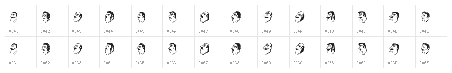 Mustachos Regular Character Map