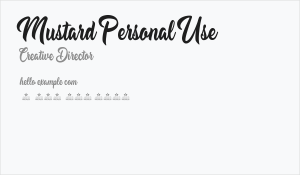 Mustard Personal Use  Business Card