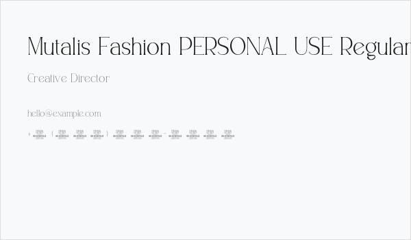 Mutalis Fashion PERSONAL USE Regular Business Card