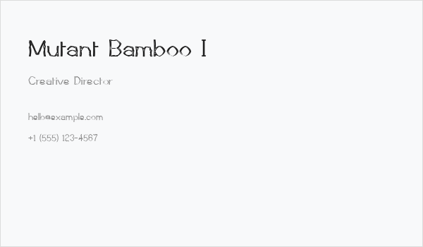 Mutant Bamboo I Business Card