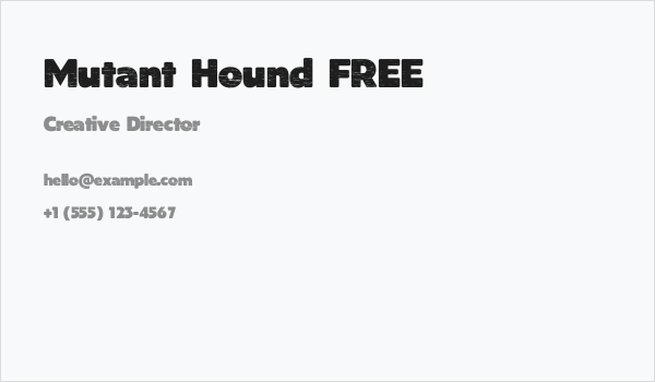 Mutant Hound FREE Business Card