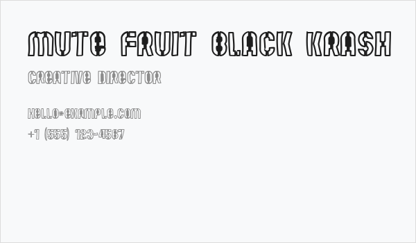 Mute Fruit Black Krash Business Card