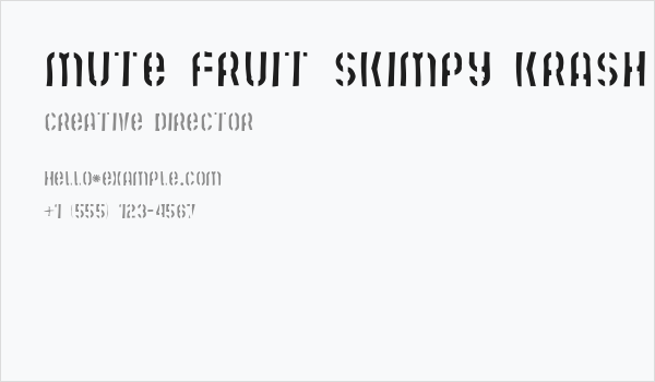 Mute Fruit Skimpy Krash Business Card