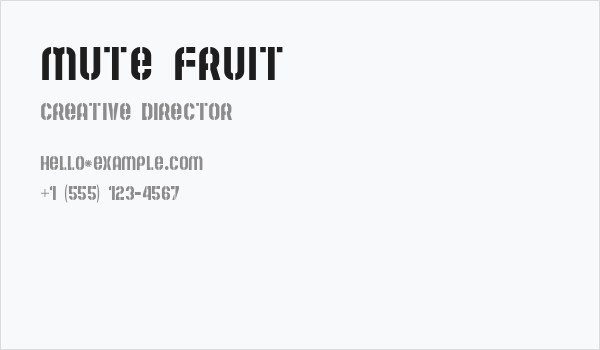 Mute Fruit Business Card