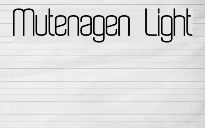 Mutenagen  Light Font examples