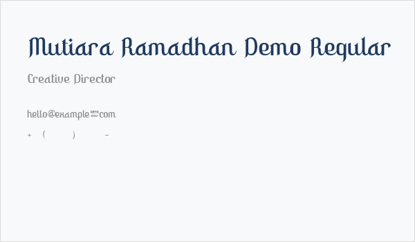 Mutiara Ramadhan Demo Regular Business Card