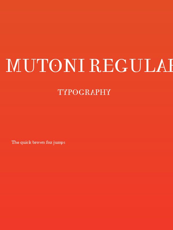 Mutoni Regular Poster