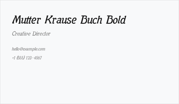 Mutter Krause Buch Bold Business Card