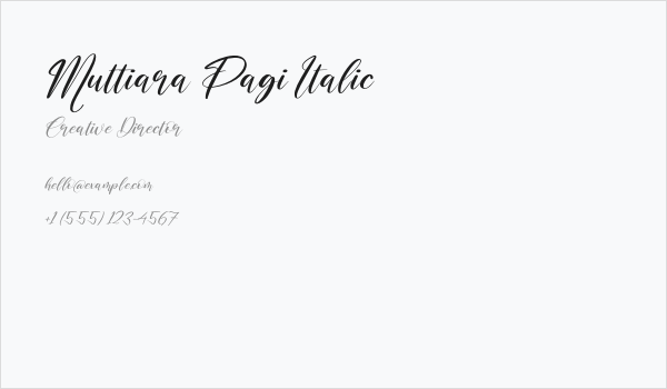 Muttiara Pagi Italic Business Card