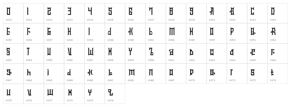 mucilagetype-ExpandedBold Character Map