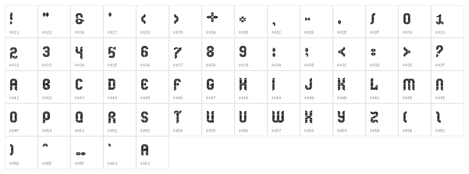 mummification Regular Character Map