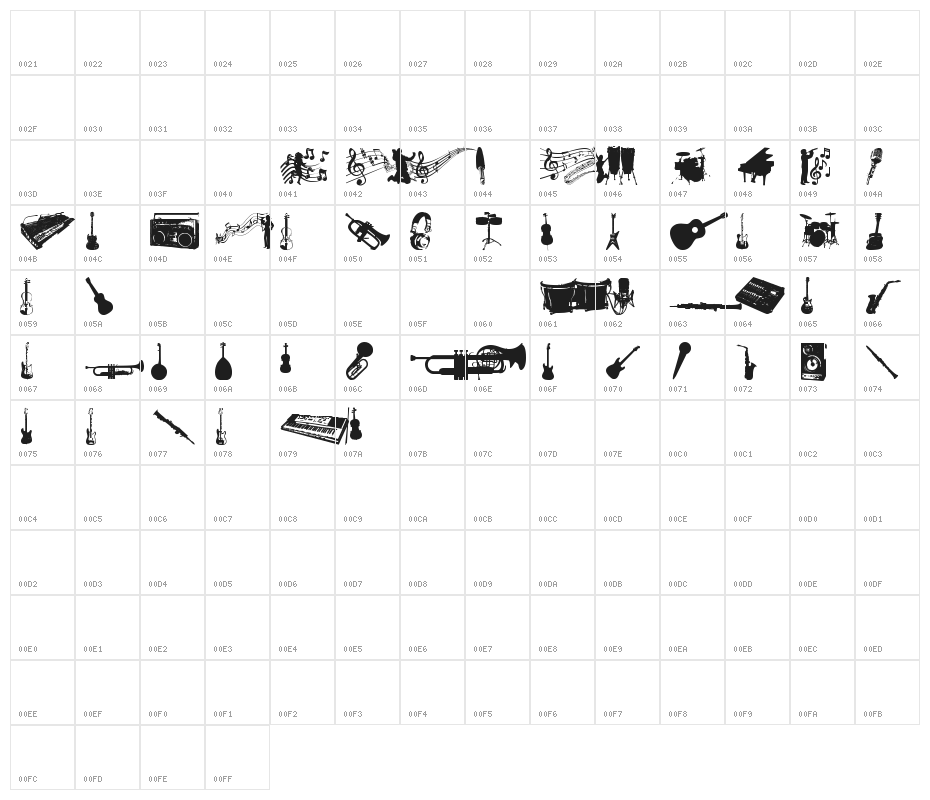 music tfb Character Map
