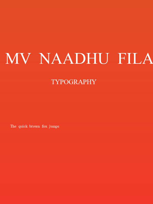 MV NAADHu FILA Poster