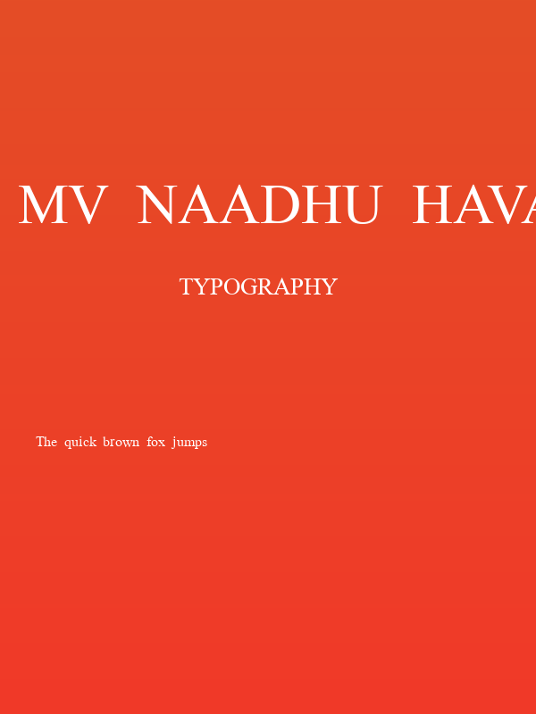MV NAADHu HAVAASAA Poster