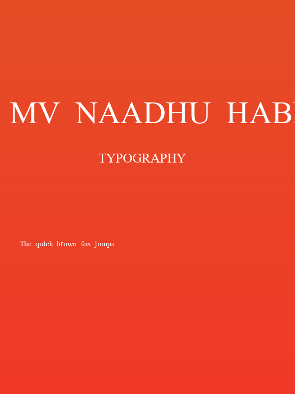 MV NAADHu Habeys Poster