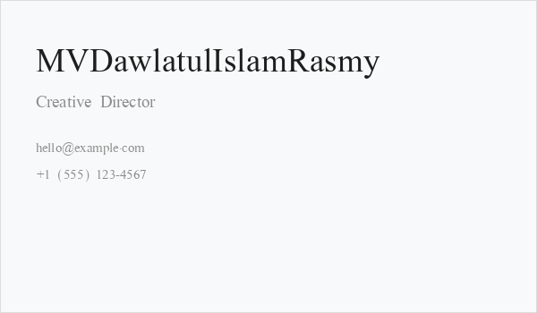 MVDawlatulIslamRasmy Business Card