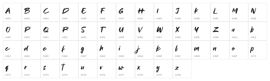 MVRX Maverix Free Regular Character Map