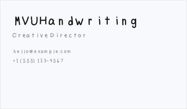 MVUHandwriting Business Card