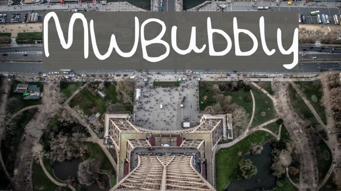 MWBubbly Font examples