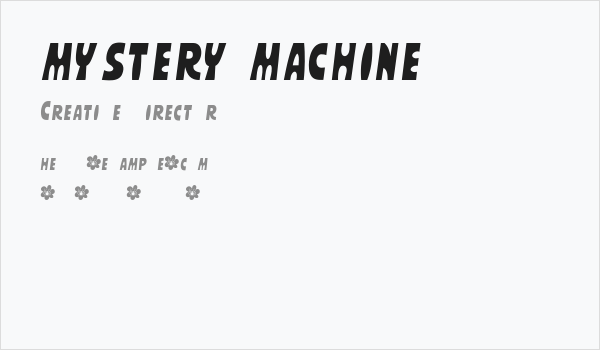 MYSTERY MACHINE Business Card