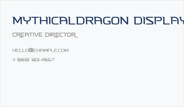 MYTHICALDRAGON Display Serif Business Card