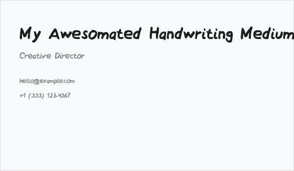 My Awesomated Handwriting Medium Business Card