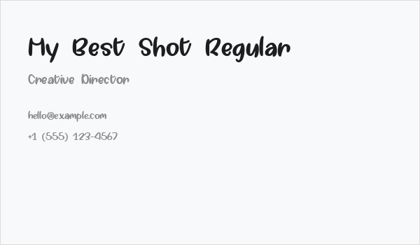 My Best Shot Regular Business Card
