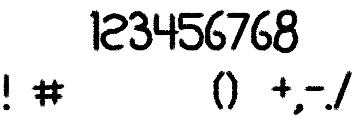 My Brush Font OTHER CHARS