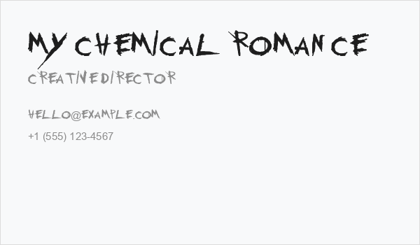 My Chemical Romance Business Card
