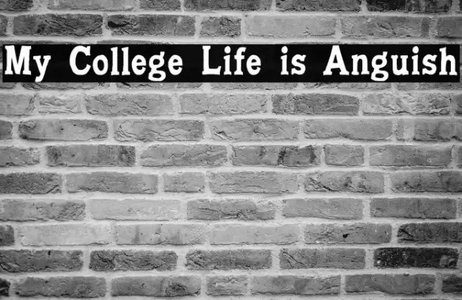 My College Life is Anguish Font examples