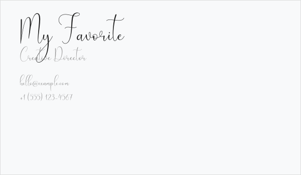 My Favorite Business Card