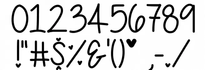 My First Crush Font OTHER CHARS