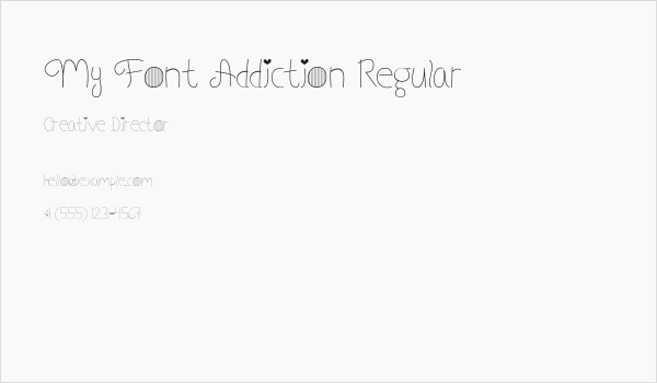 My Font Addiction Regular Business Card