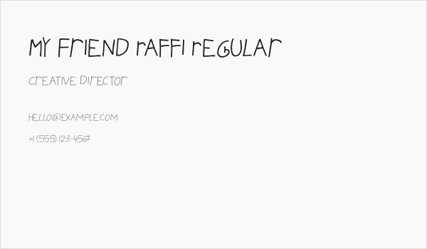 My Friend Raffi Regular Business Card